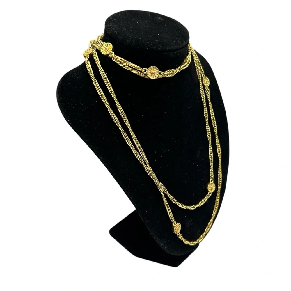 Monet Vintage Gold Tone Double Strand Necklace